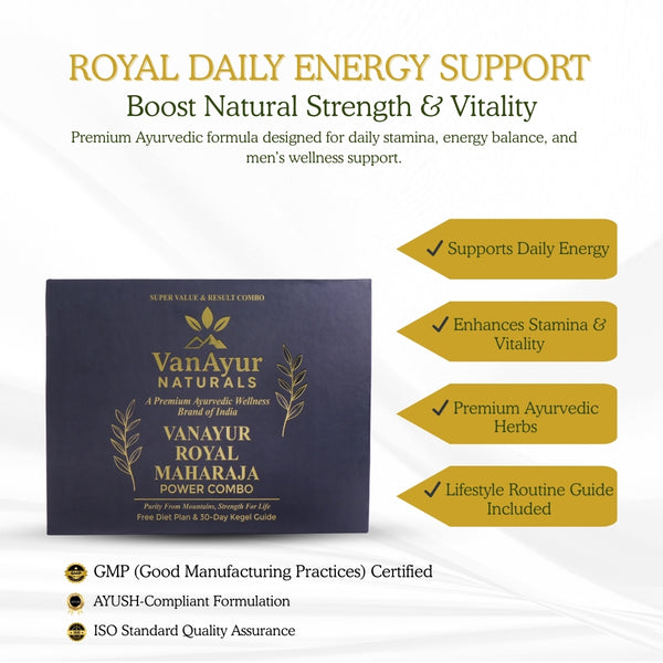 VanAyur Royal Maharaja Power Combo – Ayurvedic Strength, Stamina & Performance Kit for Men